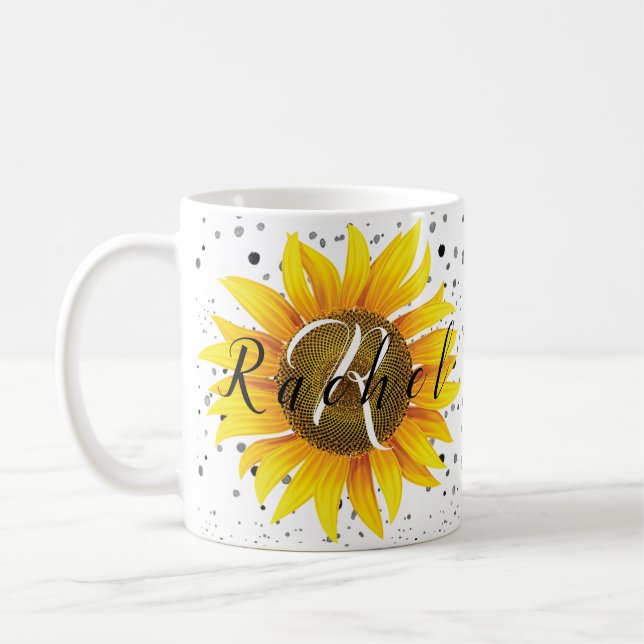 Personalized sunflower  coffee mug (Left)