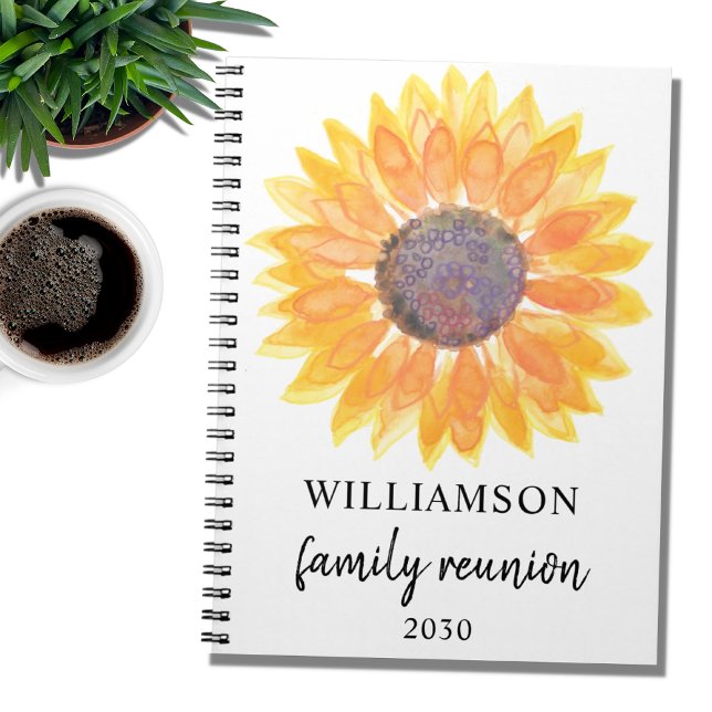 Personalized Sunflower Family Reunion  Notebook (Creator Uploaded)