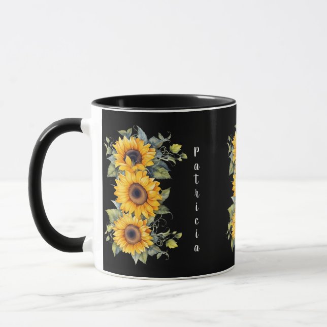 Personalized Sunflower Name Mug (Left)