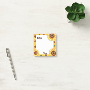 Personalized Sunflower Notes Square 
