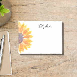 Personalized Sunflower Post-it Notes