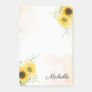 Personalized Sunflower  Post-it Notes