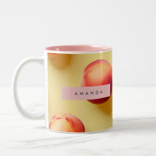 Personalized Sunny Peach Bliss Two-Tone Coffee Mug