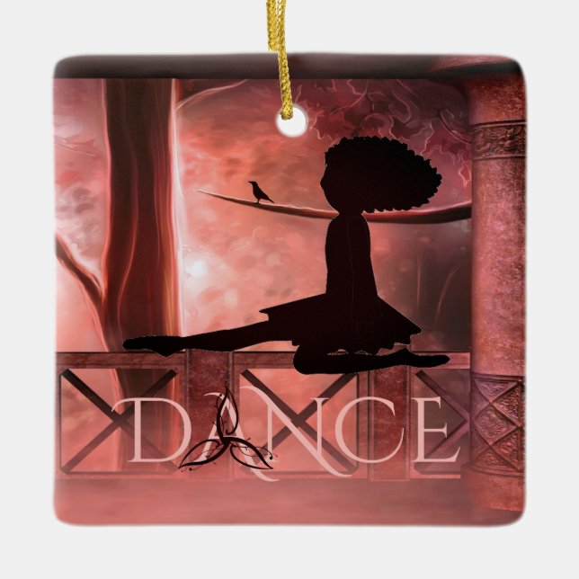 Personalized Sunrise Irish Dancer Birthday Card Ceramic Ornament (Front)