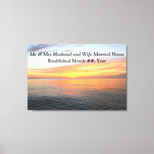PERSONALIZED SUNRISE WEDDING CANVAS PRINT