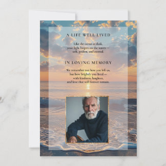 Personalized Sunset Funeral Invitation