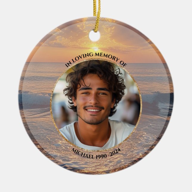 Personalized Sunset Memorial Ornament (Front)