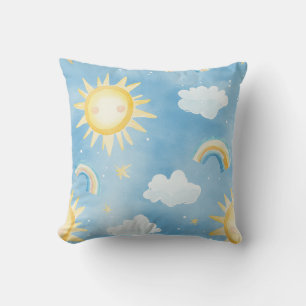 Personalized Sunshine and Cloud Dream Throw Pillow
