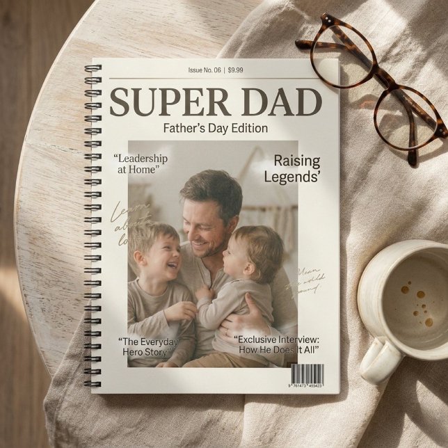 Personalized Super Dad Father’s Day Photo  Notebook (Creator Uploaded)