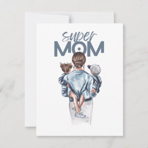 Personalized Super Mom with Son and Daughter Gift 