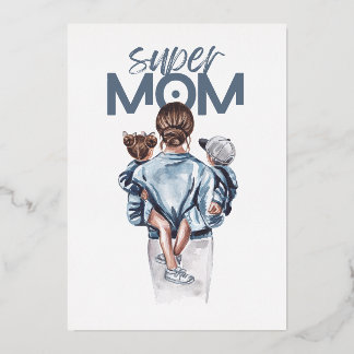 Personalized Super Mom with Son and Daughter Gift