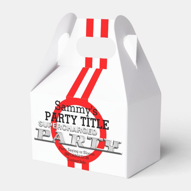 Personalized Supercharged Performance Party Favour Box (Front Side)