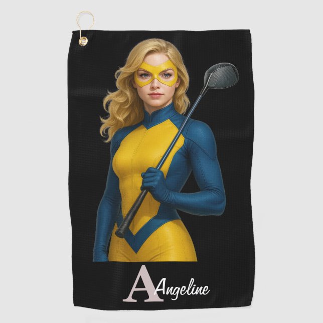 Personalized Superhero Golf Towel (Front)