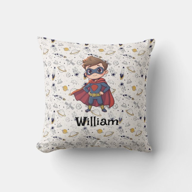 Personalized Superhero Name Pillow - Kids Pillow (Front)