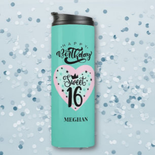 Personalized Sweet 16 Birthday  Thermal Tumbler