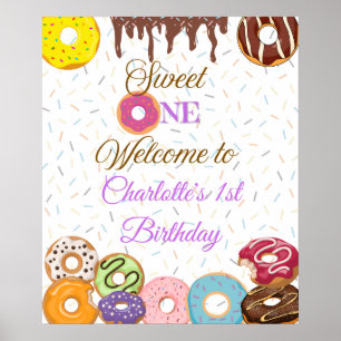 Personalized Sweet One First Birthday Welcome Sign