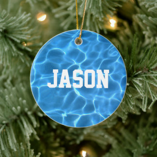 Personalized Swimmer or Diver Photo Ceramic Tree Decoration