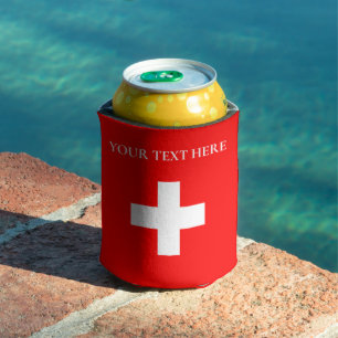 Personalized Switzerland Flag Schweiz Swiss Europe Can Cooler