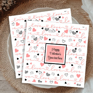 Personalized Table Love Text Art Valentine Napkins