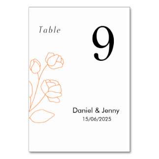 Personalized Table Number Card