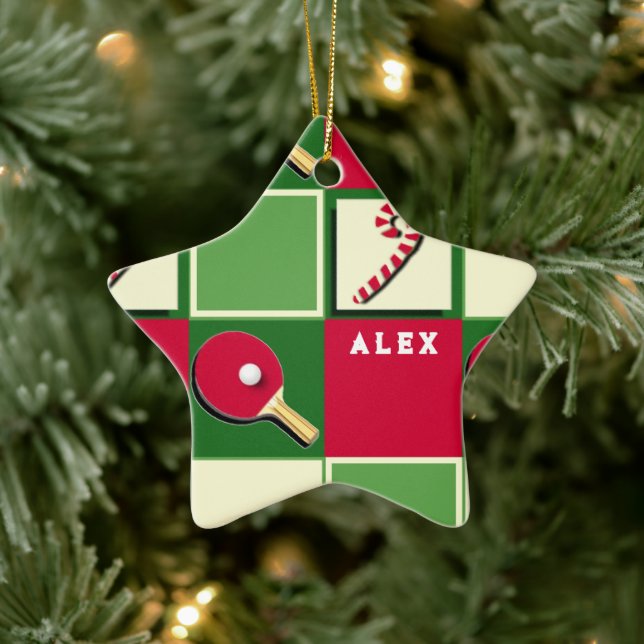 Personalized Table Tennis Holiday Gift Ceramic Tree Decoration (Tree)