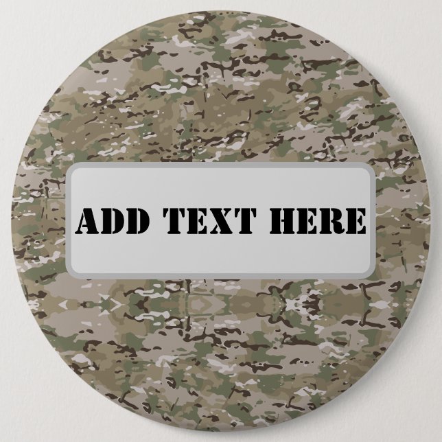 Personalized Tactical Military Camo 6 Cm Round Badge (Front)