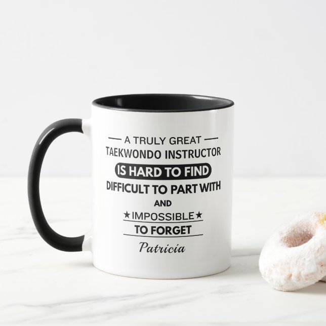Personalized Taekwondo Instructor Mug (With Donut)