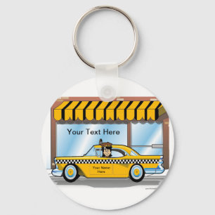 Personalized Taxi Cab Driver  Key Ring