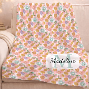 Personalized Tea & Baker Monogram Sherpa Blanket