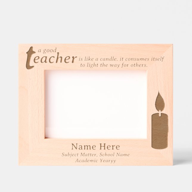Personalized Teacher and Candlelight  Etched Frames (Front)