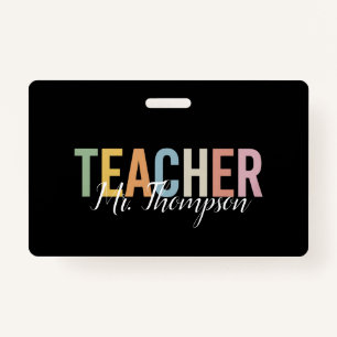 Personalized Teacher Appreciation Back to School  ID Badge