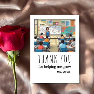 Personalized Teacher Appreciation Gift Custom Name Thank You Card