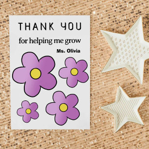 Personalized Teacher Appreciation Gift Custom Name Thank You Card