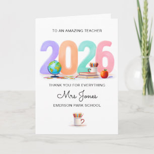 Personalized Teacher Card Thank You Card