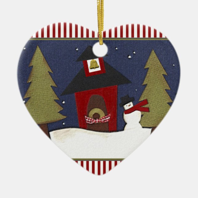 Personalized Teacher Holiday Gift Ceramic Tree Decoration (Front)