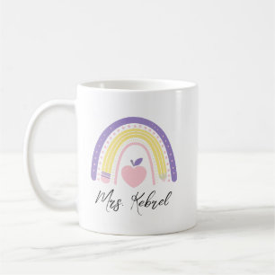 Personalized Teacher Mug: Rainbow Coffee Cup, Mug