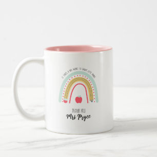 Personalized Teacher Mug Rainbow Design
