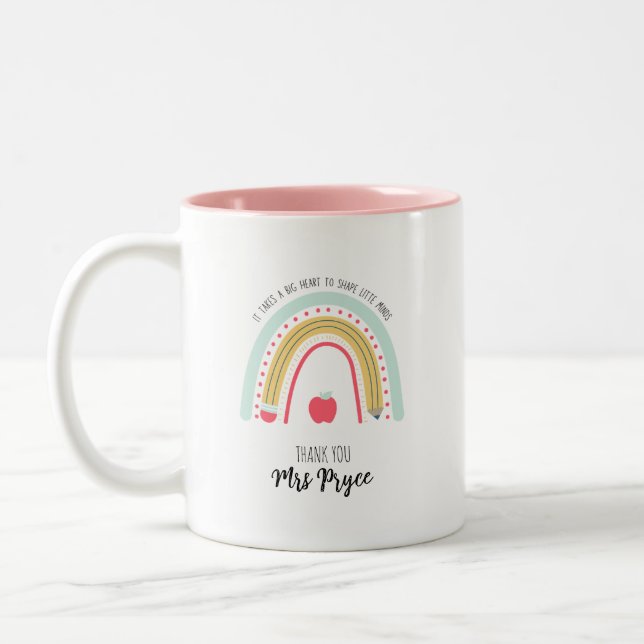 Personalized Teacher Mug | Rainbow Design (Left)