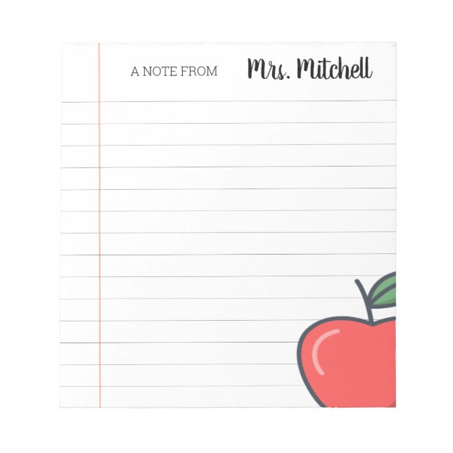 Personalized Teacher Notepad (Front)