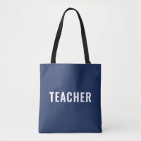 Personalized Teacher Text Statement Navy Blue