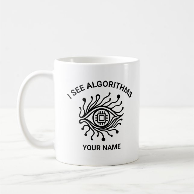Personalized Tech Mug with Custom Text (Left)