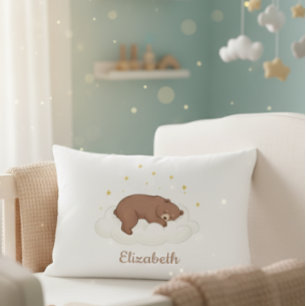 Personalized Teddy Bear Pillow Cover - White