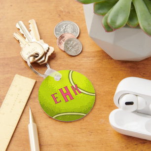 Personalized Tennis Ball Keychain with Initials