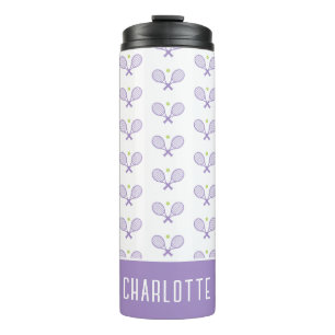 Personalized Tennis Pattern Custom Name Tennis Thermal Tumbler