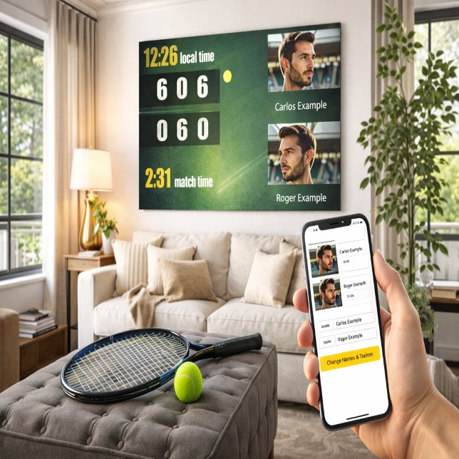 Personalized Tennis Scoreboard – Custom Match Canvas Print (Creator Uploaded)