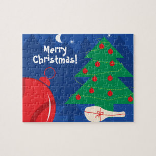 Personalized tennis theme Christmas puzzle