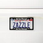 PERSONALIZED TEXT Black License Plate Frame