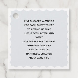 Personalized Thank You Almond Wedding Favor Tag