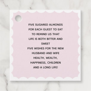 Personalized Thank You Almond Wedding Favor Tag