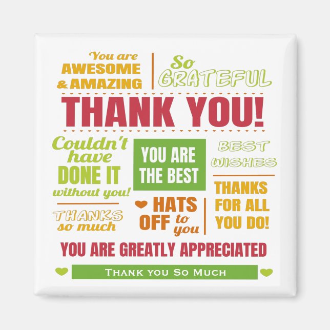 Personalized Thank You Appreciation Magnet (Front)